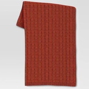 THRESHOLD NWT chunky knit throw blanket -orange